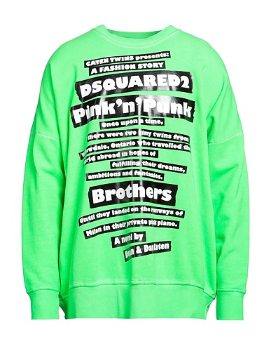 DSQUARED2 Sweatshirt Lime green 100% Cotton, Elastane