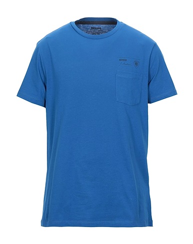 BLAUER. T-shirt Bleu électrique 100% Coton