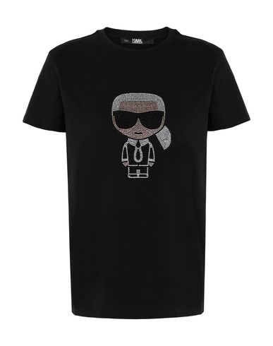 Karl Lagerfeld Organic Cotton Ikonic Karl T-shirt In Black
