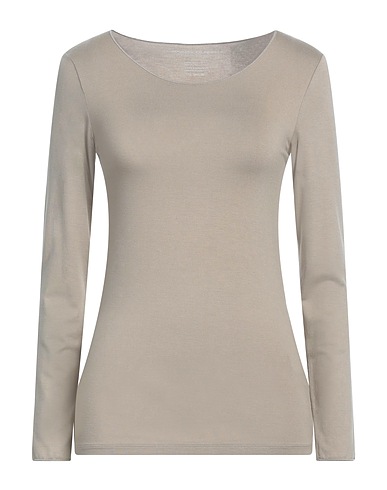 MAJESTIC FILATURES Basic T-Shirt Khaki 94% Viscose, 6% Elastane