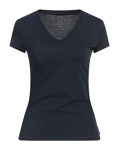 ARMANI EXCHANGE Basic T-Shirt Midnight blue 100% Pima Cotton