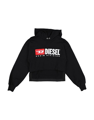 DIESEL Hooded track jacket  Black 100% Cotton