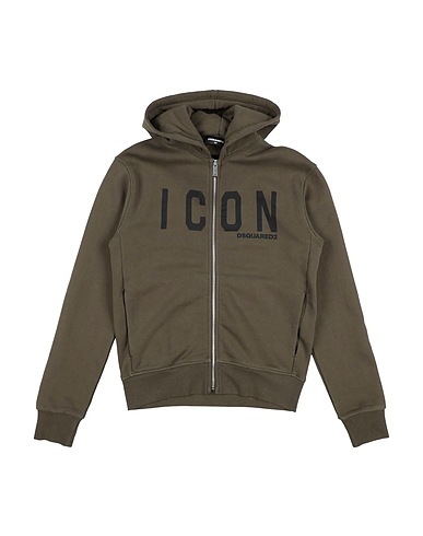 DSQUARED2 Sweatshirt Military green 100% Cotton, Elastane