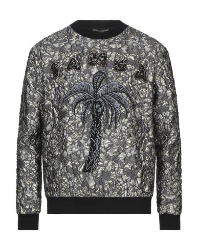 Shop Dolce & Gabbana Man Sweatshirt Lead Size 36 Polyester, Silk, Polyamide, Lurex, Glass In Grey