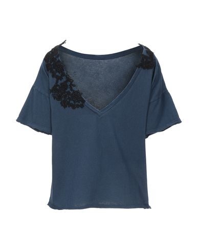 Shop P_jean Woman T-shirt Midnight Blue Size S Cotton, Polyester