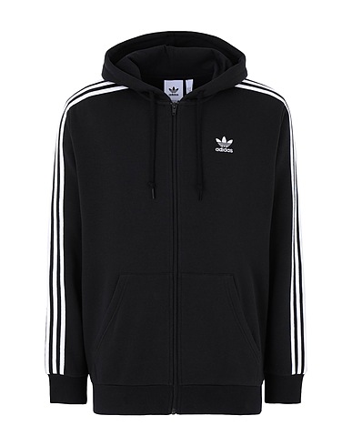 ADIDAS ORIGINALS 3-STRIPES FZ | Black Men‘s Hooded Sweatshirt | YOOX