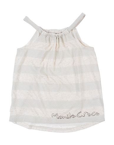 MANILA GRACE Tank top Beige 56% Polyester, 29% Cotton, 9% Linen, 6% Metallic fiber