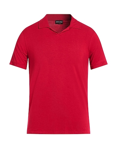 GIORGIO ARMANI Polo shirt Red 90% Viscose, 10% Elastane