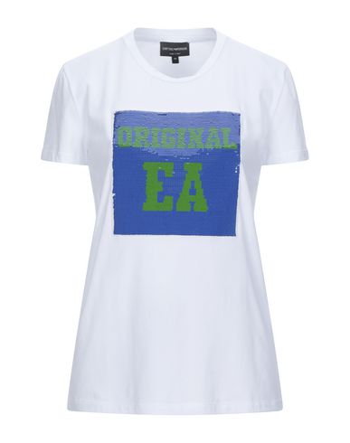 Shop Emporio Armani Woman T-shirt White Size 6 Cotton, Elastane