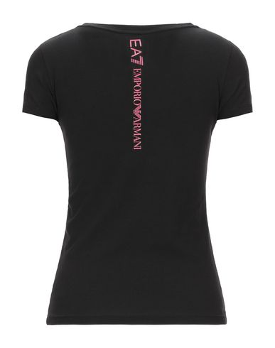 Shop Ea7 Woman T-shirt Black Size Xs Cotton, Elastane