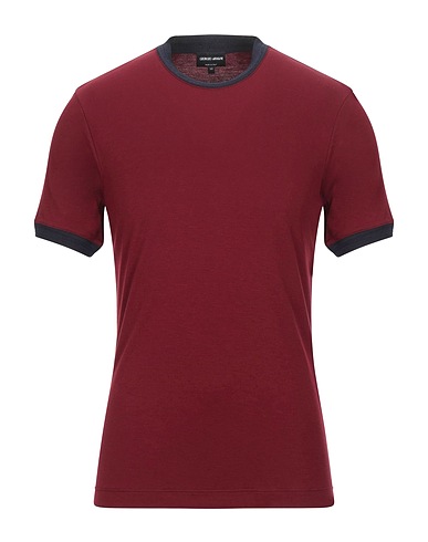 GIORGIO ARMANI T-shirt Burgundy 88% Viscose, 12% Silk, Cotton, Polyamide, Elastane