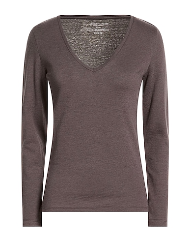 MAJESTIC FILATURES Basic T-Shirt Braungrau 70% Organische Baumwolle, 30% Kaschmir