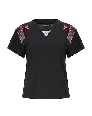 EMPORIO ARMANI T-shirt Black 60% Lyocell, 30% Cotton, 10% Polyester