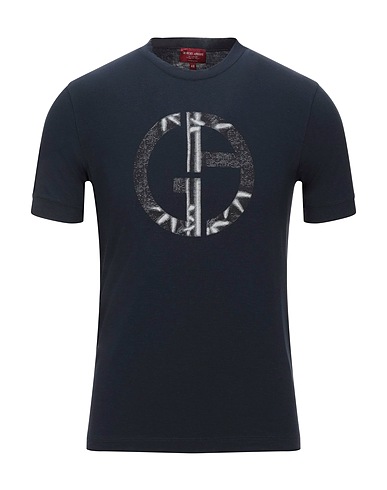 GIORGIO ARMANI Basic T-shirt Midnight blue 90% Viscose, 10% Elastane