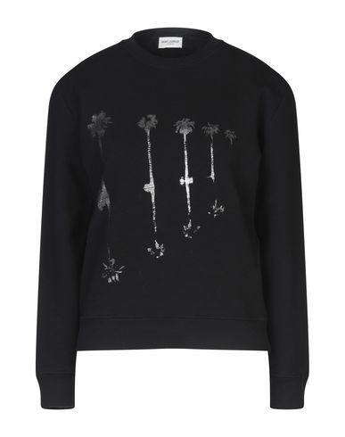 Saint Laurent Palm Tree Print Sweatshirt In Black