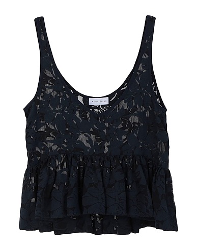 WEILI ZHENG Top Nachtblau 100% Polyester, Baumwolle