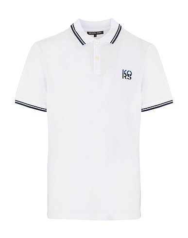 MICHAEL KORS MENS Polo shirt NVLTY STACK KORS POLO White 100% Cotton