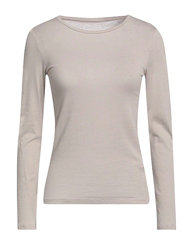 MAJESTIC FILATURES Basic T-shirt Light grey 70% Cotton, 30% Cashmere