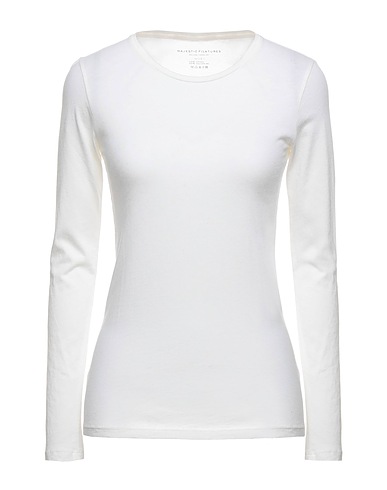MAJESTIC FILATURES ベーシックTシャツ アイボリー コットン 70% / カシミヤ 30%