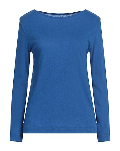 MAJESTIC FILATURES Basic T-shirt Blue 70% Cotton, 30% Cashmere