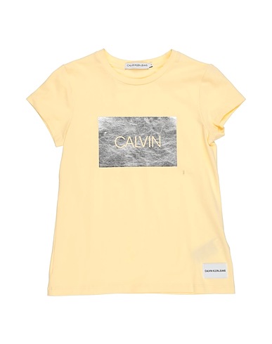 CALVIN KLEIN JEANS T-shirt Giallo pastello 93% Cotone, 7% Poliestere