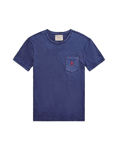 POLO RALPH LAUREN Basic T-Shirt CUSTOM SLIM FIT POCKET T-SHIRT
 Midnight blue 100% Cotton