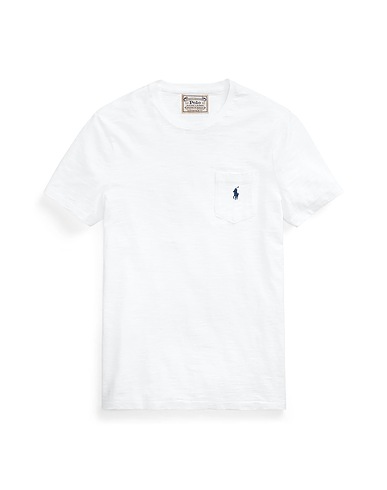 POLO RALPH LAUREN T-shirt CUSTOM SLIM FIT POCKET T-SHIRT
 Bianco 100% Cotone