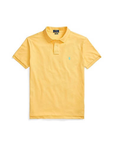 POLO RALPH LAUREN Polo shirt SLIM FIT MESH POLO SHIRT
 Pastel yellow 100% Cotton
