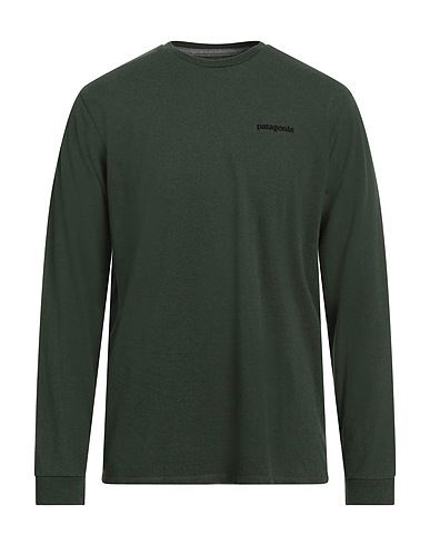 PATAGONIA T-shirt L/S P-6 Logo Responsibili-Tee
 Verde scuro 50% Cotone riciclato, 50% Poliestere riciclato