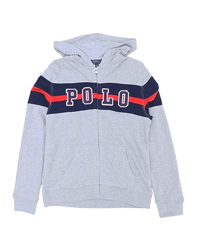 POLO RALPH LAUREN スウェット Long Sleeve Full Zip Hodded Fleece  グレー コットン 100%