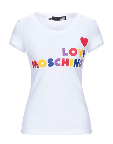 LOVE MOSCHINO T-shirt BIANCO 100% Cotton, Elastane