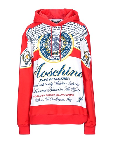 MOSCHINO Hooded track jacket  Red 100% Cotton