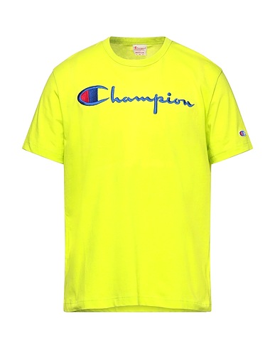 CHAMPION T-shirt Lime green 80% Cotton, 20% Polyester