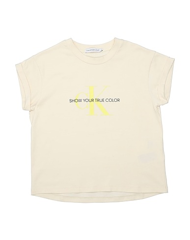 CALVIN KLEIN JEANS T-shirt Ivory 95% Cotton, 5% Elastane, Organic cotton