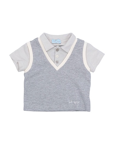 KID SPACE Polo shirt Grey 100% Cotton, Elastane