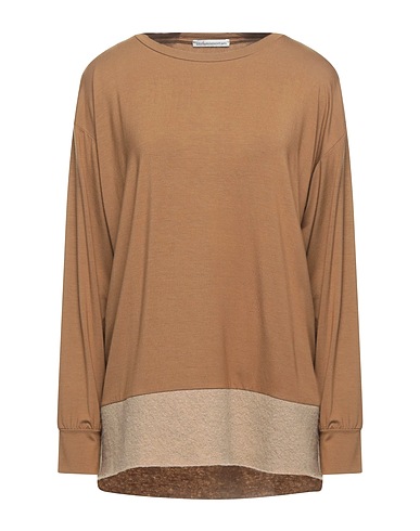 STEFANO MORTARI Basic T-Shirt Khaki 92% Viscose, 8% Elastane, Wool