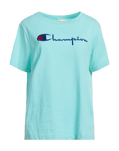 CHAMPION T-shirt Turquoise 100% Cotton