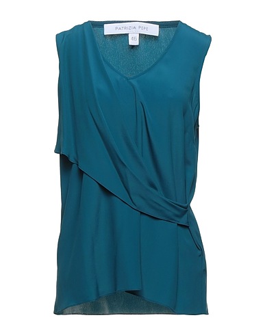 PATRIZIA PEPE Top Verde petrolio 76% Acetato, 24% Seta