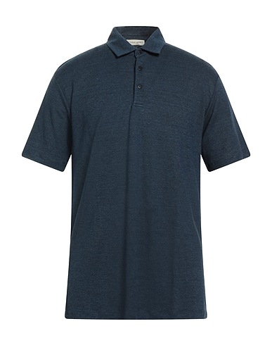 ETRO Polo shirt Midnight blue 65% Hemp, 35% Viscose