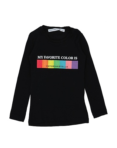 VICTORIA & STELLA Ｔシャツ ブラック コットン 100%