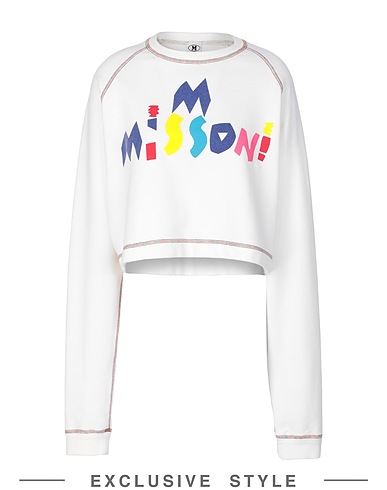 M MISSONI x YOOX Felpa Bianco 100% Cotone