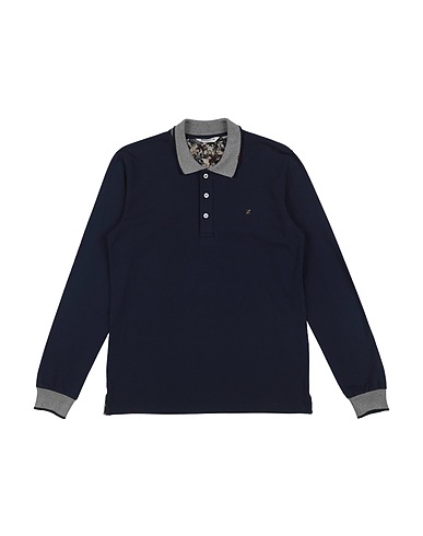 MANUEL RITZ Polo shirt Midnight blue 100% Cotton