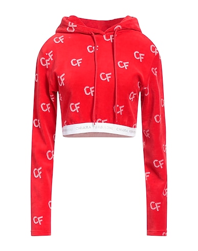 CHIARA FERRAGNI Hooded track jacket  Red 100% Cotton