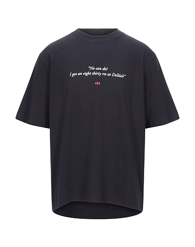 424 FOURTWOFOUR T-shirt Black 100% Cotton, Elastane