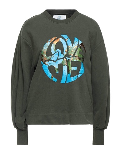 ALBERTA FERRETTI Sweatshirt Militärgrün 100% Baumwolle, Andere Fasern