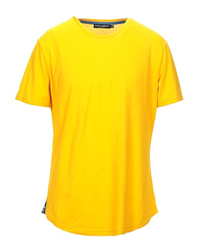 DOLCE&GABBANA T-shirt Yellow 95% Cotton, 5% Silk