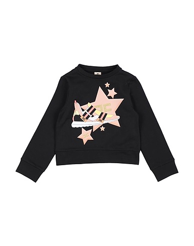 ELISABETTA FRANCHI Sweatshirt LA MIA BAMBINA MOVES Black 95% Cotton, 5% Elastane