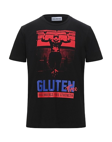 BIKKEMBERGS T-shirt Black 96% Cotton, 4% Elastane