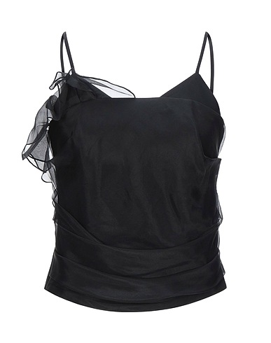SIMONA CORSELLINI Top Black 78% Acetate, 22% Viscose, Silk