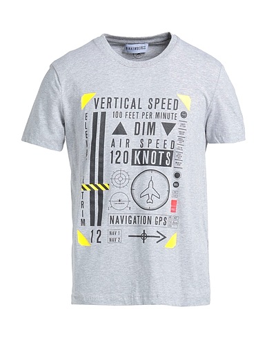 BIKKEMBERGS T-shirt Grigio 96% Cotone, 4% Elastan